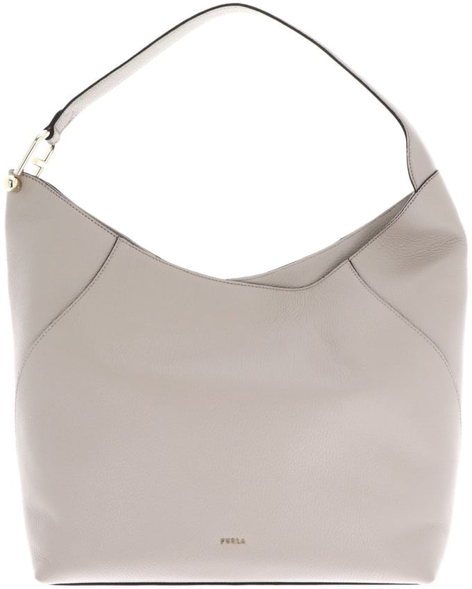 FURLA Leren schoudertas Lara Hobo Bag Linen beige