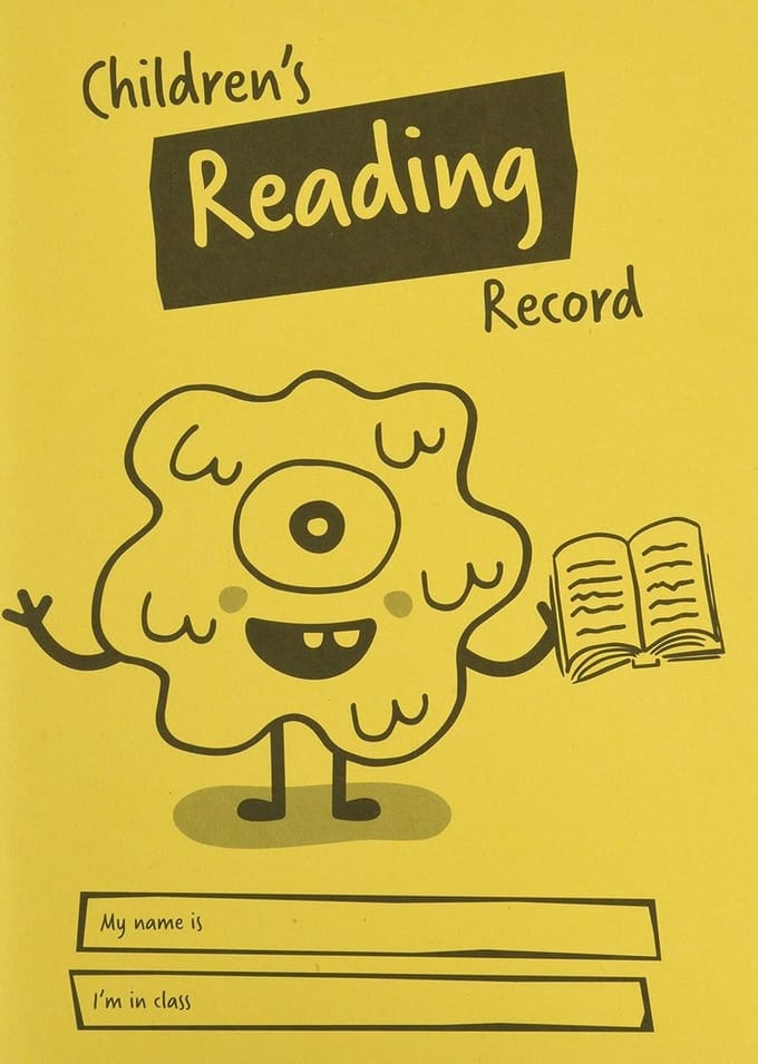 Leesopnames Kinderen - Leeslogboeken - Thuis Leren - 40 Pagina's - A5 Formaat - Geel
