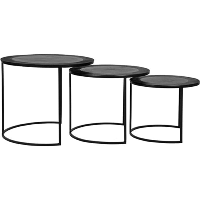 LABEL51 - Salontafel Set Tres - Zwart - 55x55x45cm