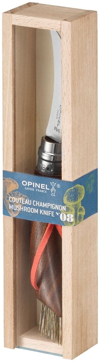 Opinel Champignonzakmes N°08 - rvs/zwart - Walnoothout