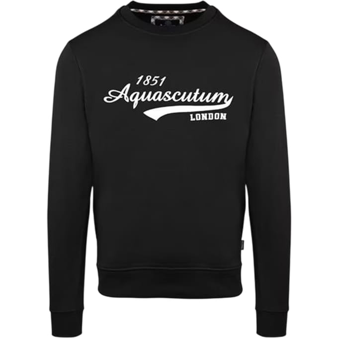 Aquascutum Heren Crew Neck Regular Sweatshirt (Zwart)