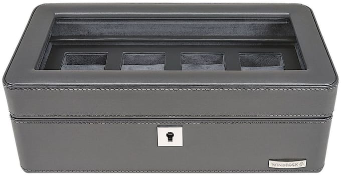 Windrose Tempora - Horlogekoffer (für 4 Uhren) 26.5 cm (grau)