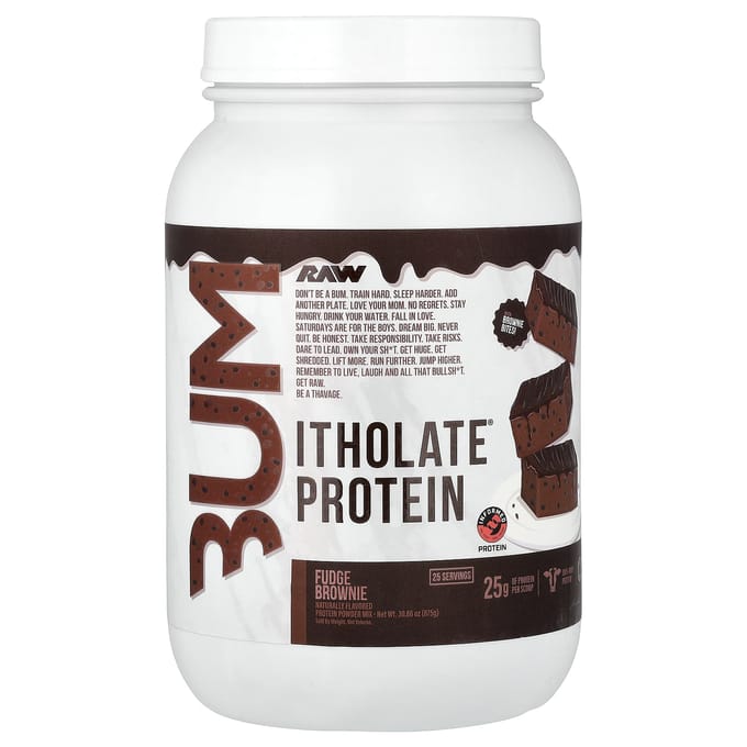 Raw Nutrition, Bum, Itholate® Eiwit, Fudge Brownie, 875g (30,86 oz)