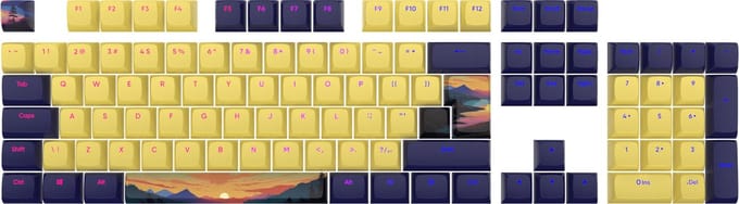 Dark Project - Sunset - Keycaps - Geel/Blauw (Meertalig)