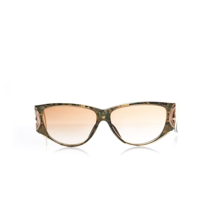 Christian Dior Vintage zonnebril in groen en goud.