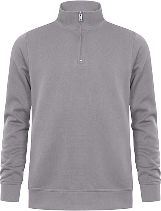 Unisex Troyer Trui met driekwartsrits Light Grey - XS