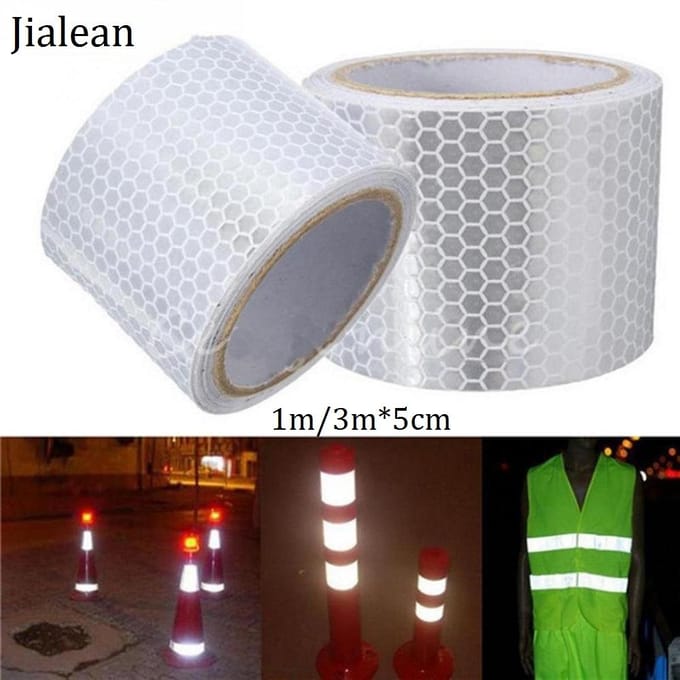 1M/3M*5cm Veiligheidsfiets Lichaam Reflecterende Strips Motorfiets Waterdichte Tape Sticker Reflector 1m*5cm