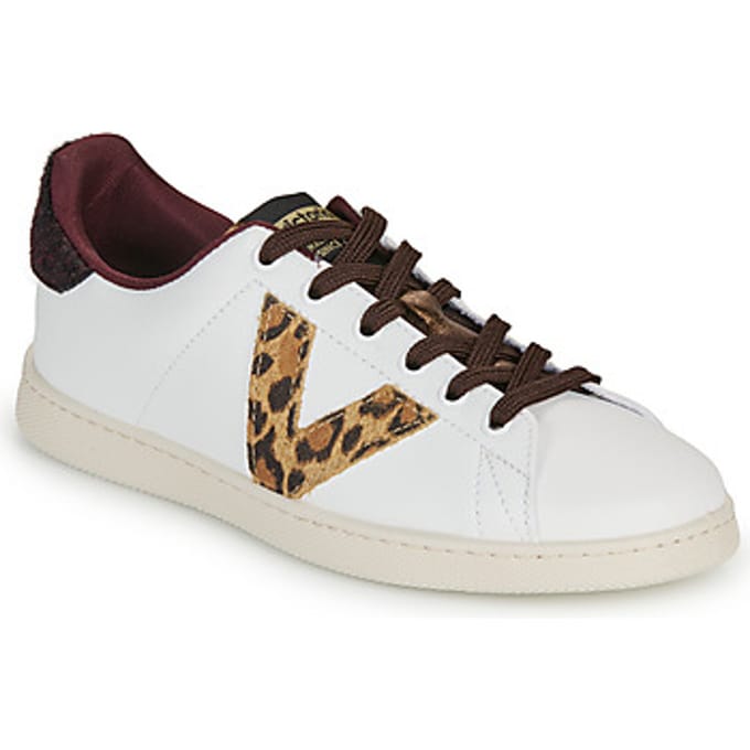 Dames sneakers met leerlook en dierenprint Victoria