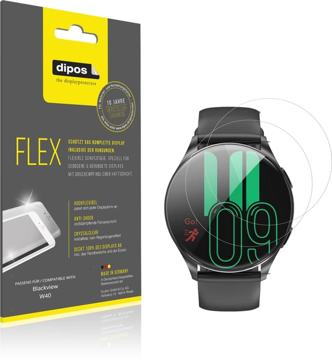 dipos – 2x Beschermfolie geschikt voor Blackview W40 | 3D Full Cover Screenprotector | 100% Passend