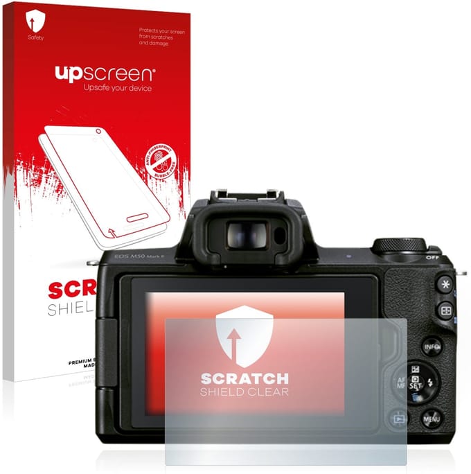 upscreen - Screenprotector voor Canon EOS M50 Mark II - Folie Beschermfolie transparant