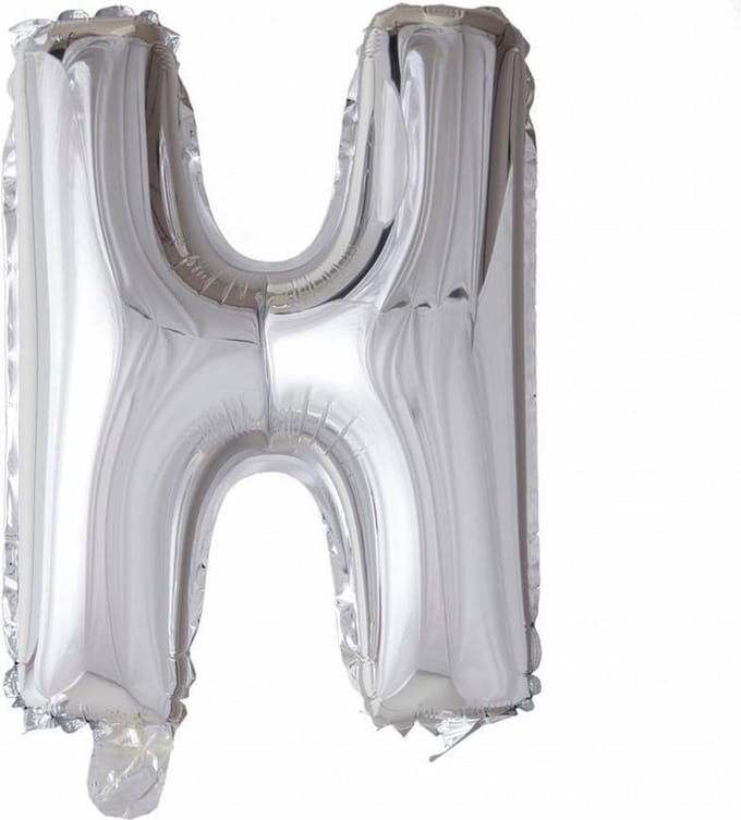 Wefiesta Folieballon Letter H 41 Cm Zilver