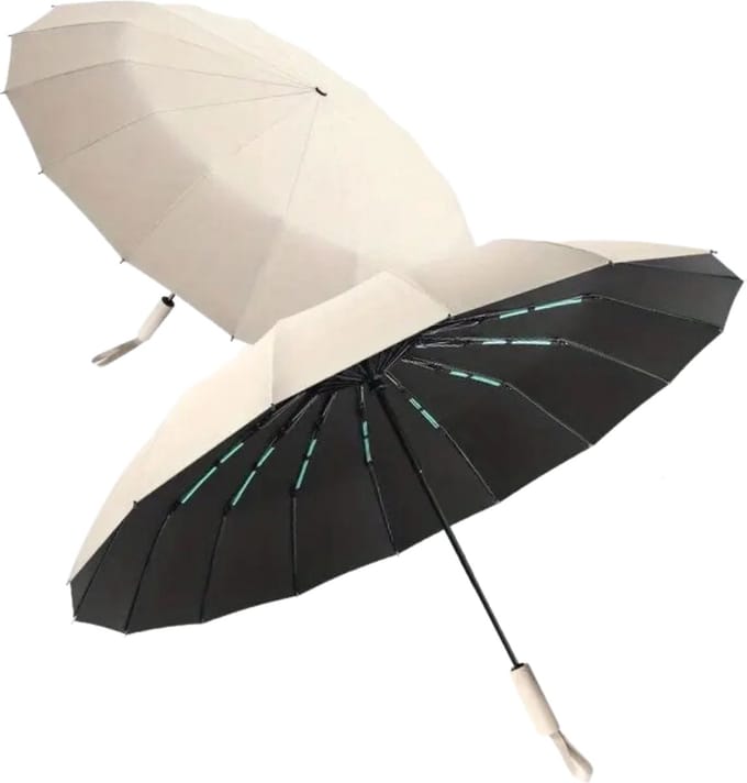 Bovista Windproof Paraplu - Opvouwbaar - Moderne Stormparaplu - Stormproef - Automatisch Uitklapbaar - Umbrella - Beige