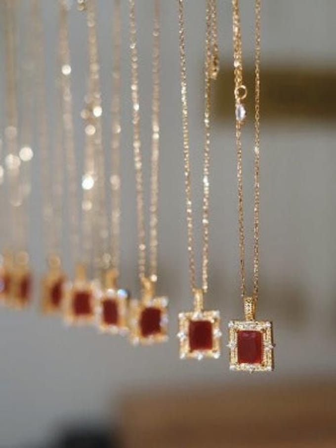 Rode Agaat Omlijste Hanger Ketting