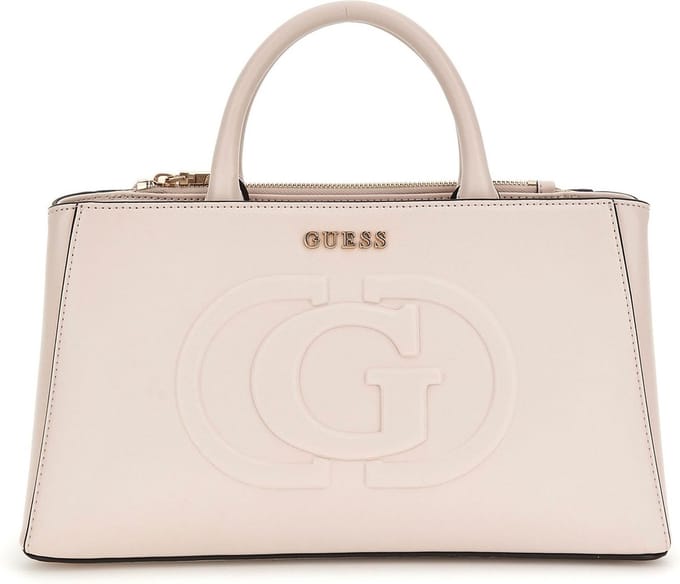 GUESS handtas schoudertas Eco Mietta Small Society Satchel Stone beige