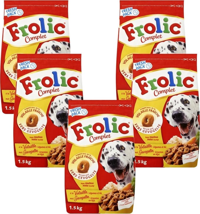 5x Frolic Compleet - Gevogelte - Hondenvoer - 1.5kg