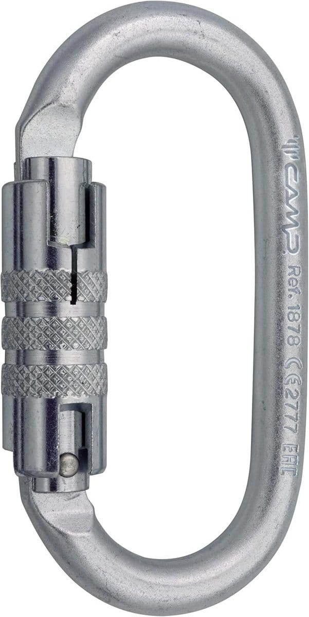 Ovale Karabiner Staal met 2Locksysteem en KeyLock