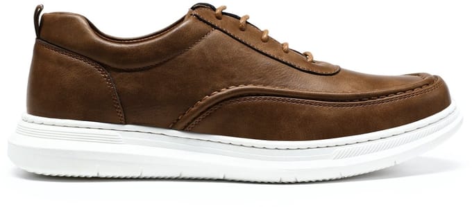 AllTHEMEN Heren Leren Schoen Zeer Ademend - Retro - Donkerbruin - 41