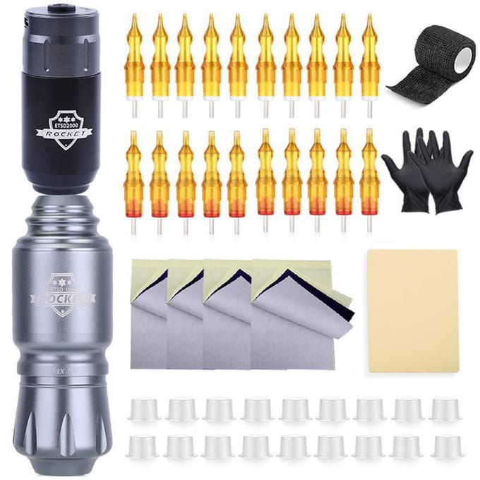Tattoo Machine Kit Rotary Motor Tattoo Pen Tattoo Voeding 5RM5RL Geïntegreerde Naald Transfer