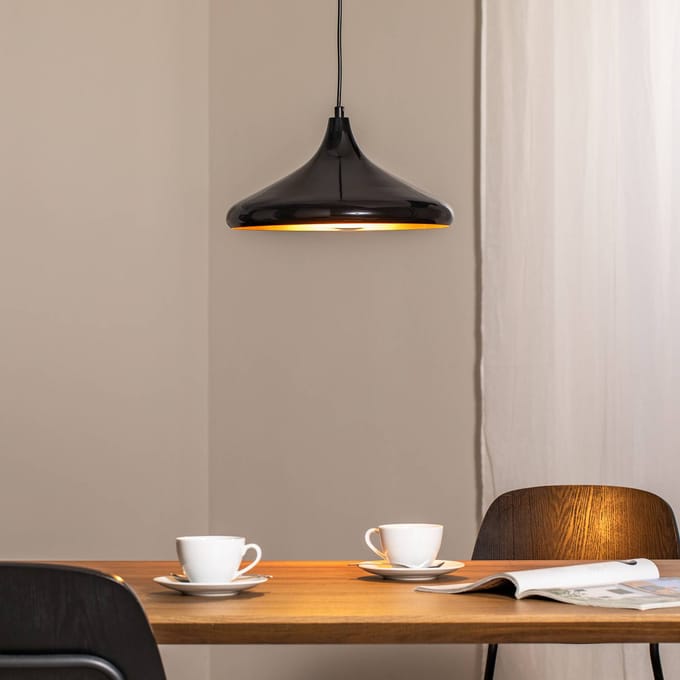 Opviq Berceste 207-S hanglamp Ø35cm zwart/goud