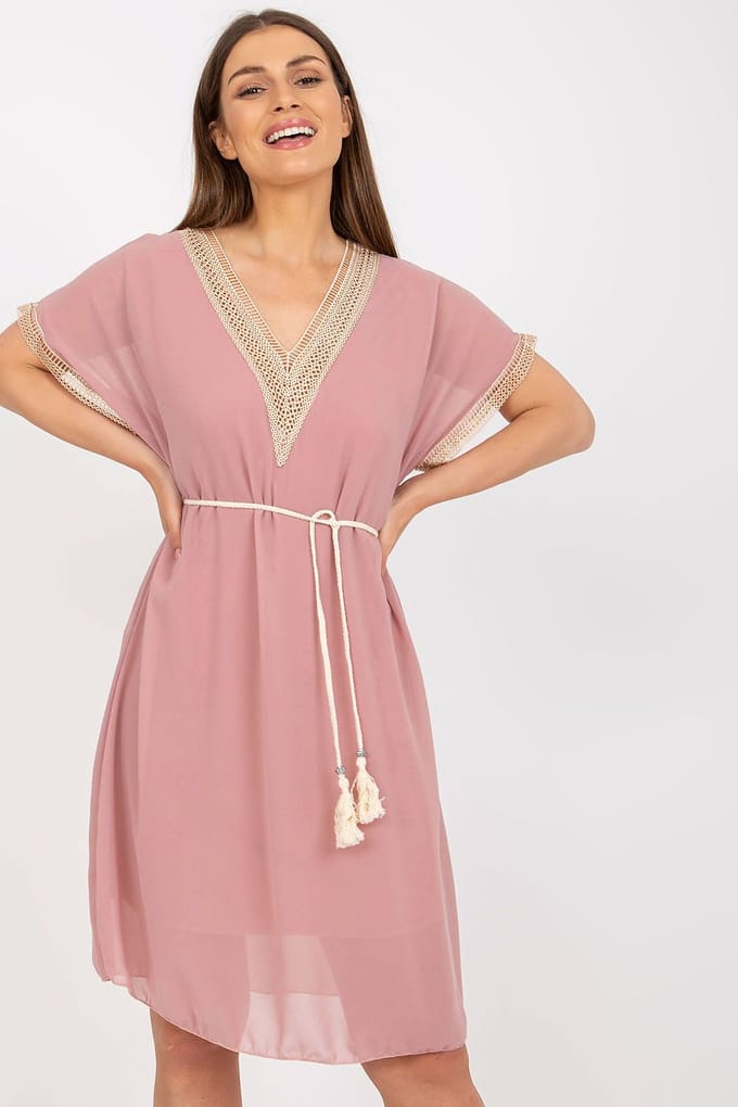 Lace Line Dress - Rosa / Einheitsgröße