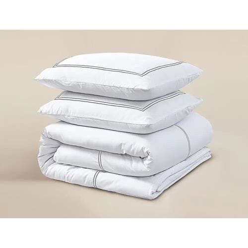 Primaviera Deluxe Brata Dekbedovertrek - Eenpersoons - 140X200/260 + 1 x kussensloop 60x70 - Wit