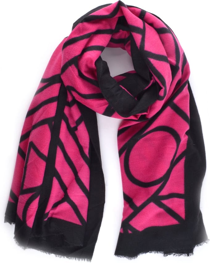 Giuliano Najaar sjaal abstract print - Rose - Dames - Sjaal