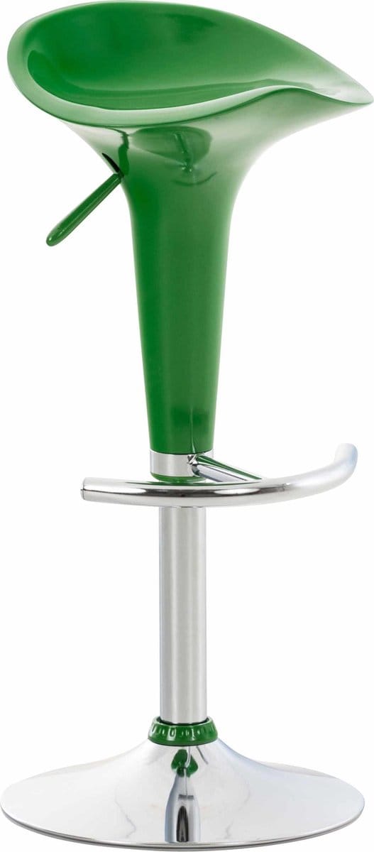CLP Saddle Barkruk - Verstelbaar - Voetsteun - Kunststof - groen/chroom
