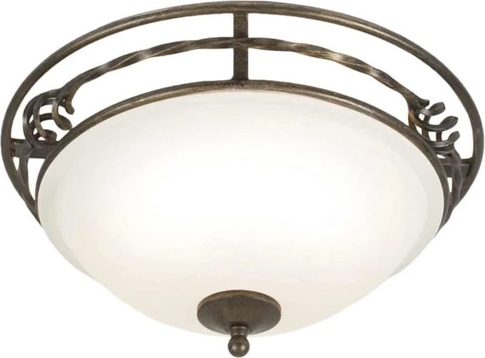 Elstead Lighting LED Plafondlamp Pembroke | 2X E27 Max 60W | Dimbaar | Black/Gold