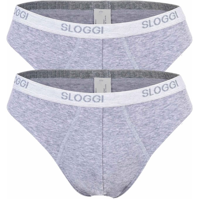 Sloggi Men Basic Mini - heren slip met smalle zijkanten (2-pack) - grijs