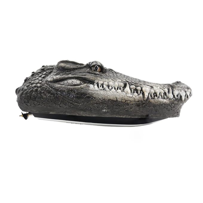 Flytec V005 RC Boat 2.4G Bateau de course électrique télécommandé pour piscines avec simulation crocodile gris