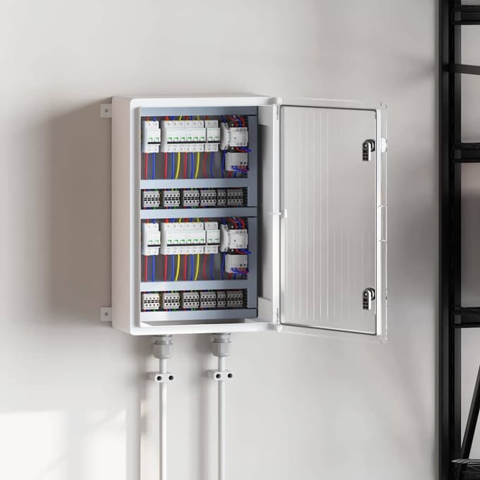 vidaXL - Besturingskast - Grijs - 47 - x - 20 - x - 50 - cm - ABS - Kunststof