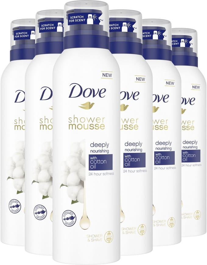 Dove - Shower Mousse - Deeply Nourishing Cotton Oil - 6 x 200 ml