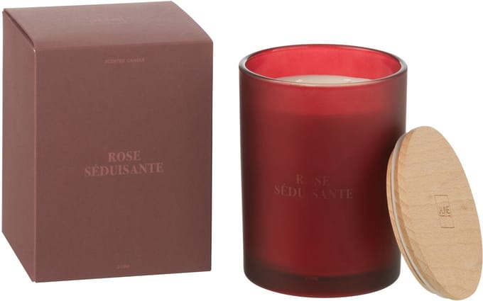 J-Line geurkaars Accords Essentiels - Rose Séduisante - glas - rood - 52U