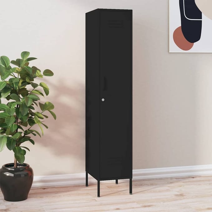 vidaXL - Lockerkast - 35x46x180 - cm - staal - zwart