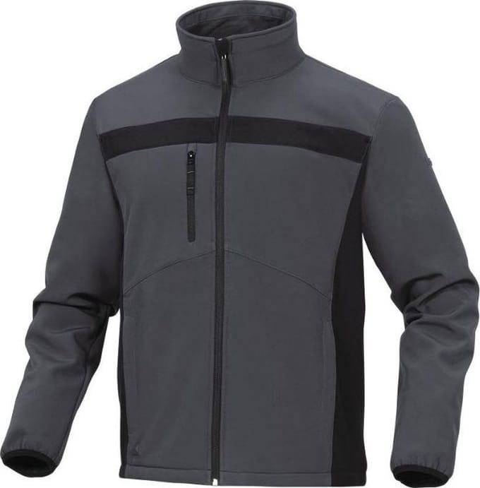 Delta Plus lichte softshell elasthaan jas - Grijs | Zwart - L