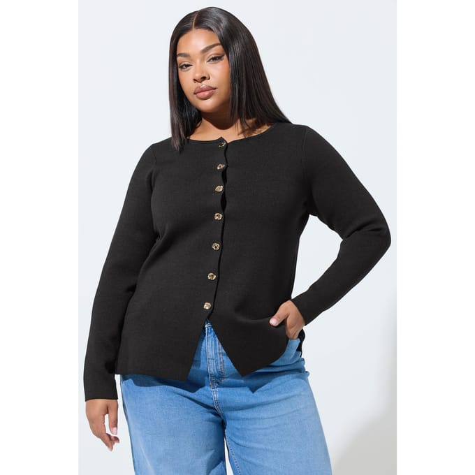 Limited Collection Zwarte Gebreide Top Met Lange Mouwen Size 48
