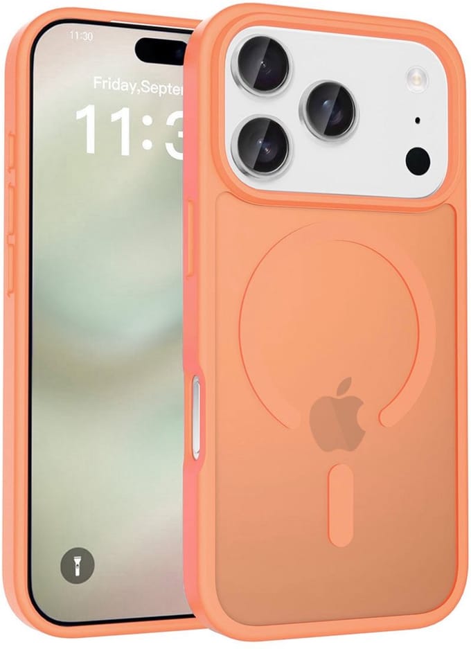 Solidenz hoesje - Geschikt voor iPhone 17 Pro Max en geschikt voor iPhone 18 Pro Max - Geschikt voor MagSafe - Oranje