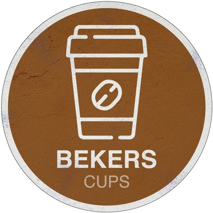 Bekers afval bord | Sign Again materiaal | 15 cm