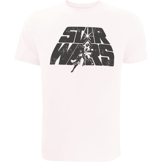 Star Wars Heren Retro Logo Katoenen T-shirt (Wit)