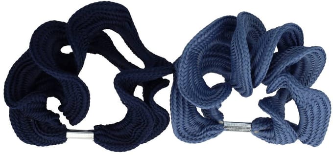 Haarsoires Haarelastieken Basic - Gedraaid - Blauw – Set van 2 - Eenvoudige Haar Elastieken voor Dagelijks Gebruik