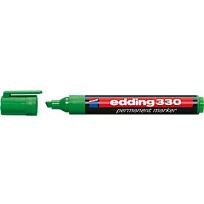 EDDING Permanent marker 330, met wigvormige punt, 1-5 mm, 10 stuks, groen