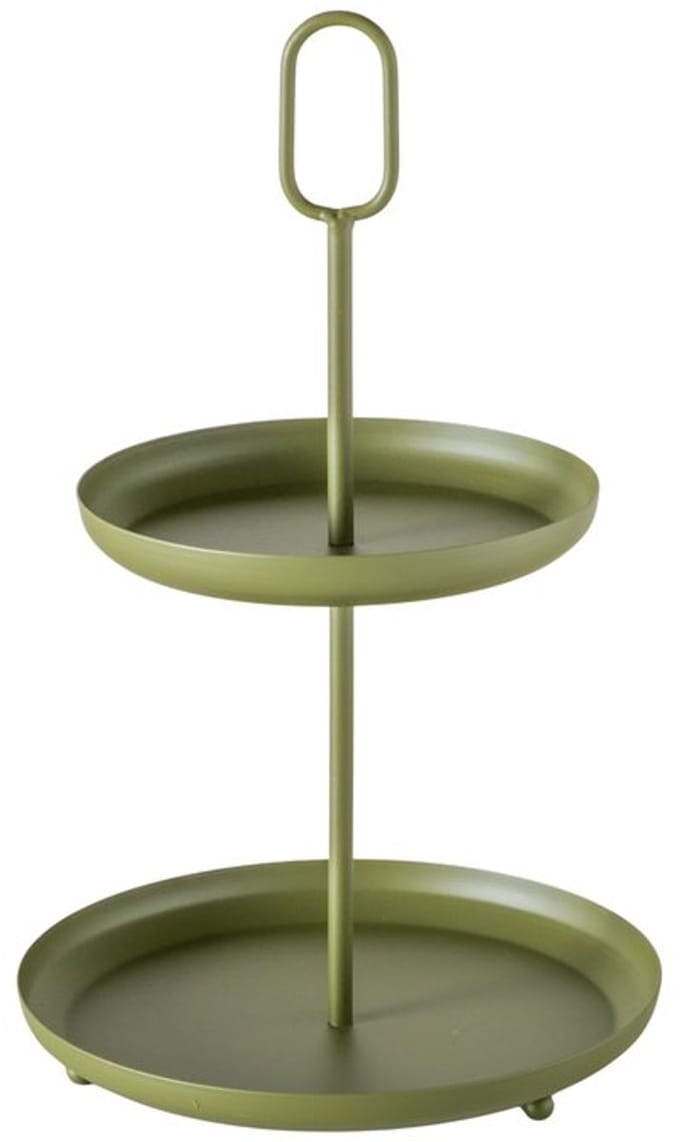 Boltze - Etagere - Tray - Metaal - Groen - 2 lagen - 34x20.5cm