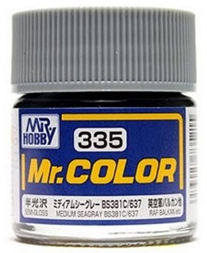 Gunze Mr. Hobby C-335 - Mr. Color 10 ml Medium Seagray BS381C 637 - Lacquer Modelbouwverf