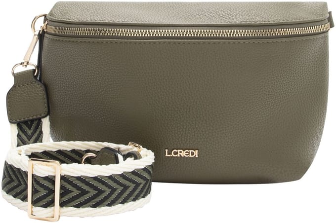 L.CREDI schoudertas Oliana Crossbody Bag Forest olijfgroen