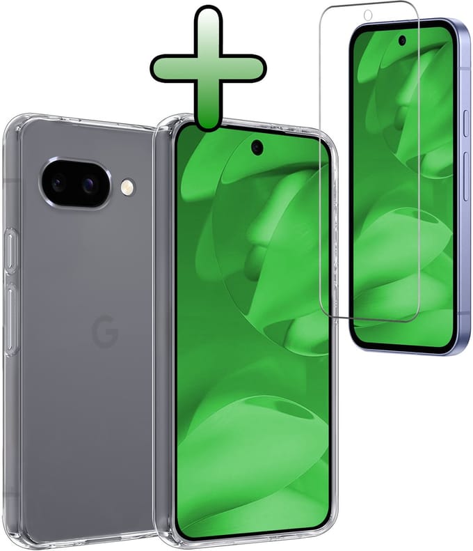 Hoesje Met Screenprotector - Geschikt voor Google Pixel 9a - Sterk & Shockproof - Back Cover - Siliconen Case - Telefoon Hoes - Transparant