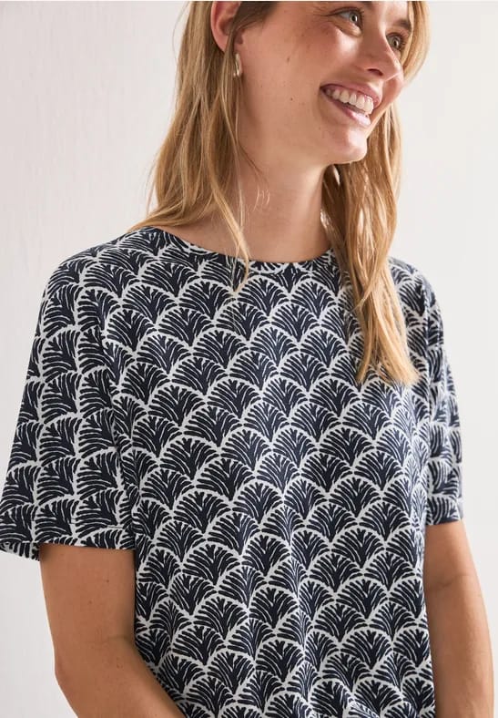 Shirt met korte mouwen, ronde hals en print