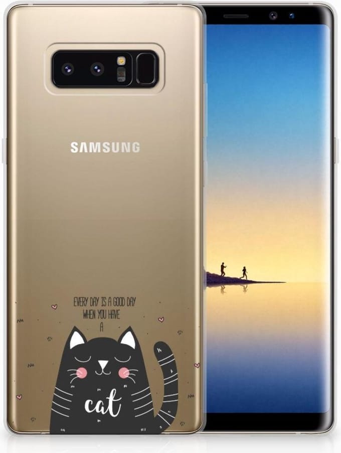 Samsung Galaxy Note 8 Telefoonhoesje met Naam Cat Good Day