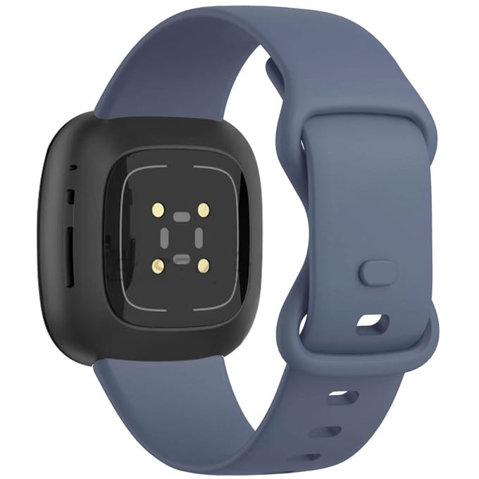 Siliconen Sport bandje - Geschikt voor Fitbit Sense/ Versa 3/ Versa 4/ Sense 2 - Donkerblauw