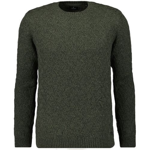 Ragman Trui Round Neck Texture Knit Hunter Green / male