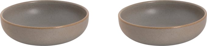 Palmer - Schaal - Kom - Sandy Loam - 50 cl - 16 cm - Grijs - Stoneware - Bordenset - 2 stuks